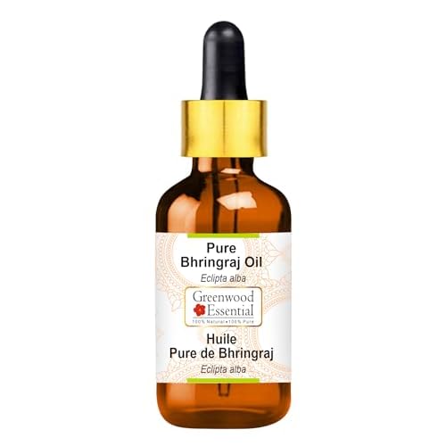 Greenwood Essential Bhringraj Oil (Eclipta alba) with Glass Dropper | Infused | Pure | Non-Sticky | Lightweight | for Scalp Application | Traditional Ayurvedic | Men & Women | 5ml (0.16 oz)
