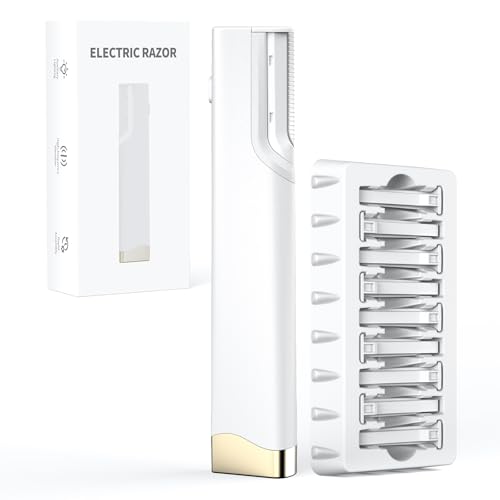 Electric Sonic Dermaplane Razor for Women, Facial Hair Removal Tool for Face, Gentle Exfoliation & Peach Fuzz Remover (Off-White)