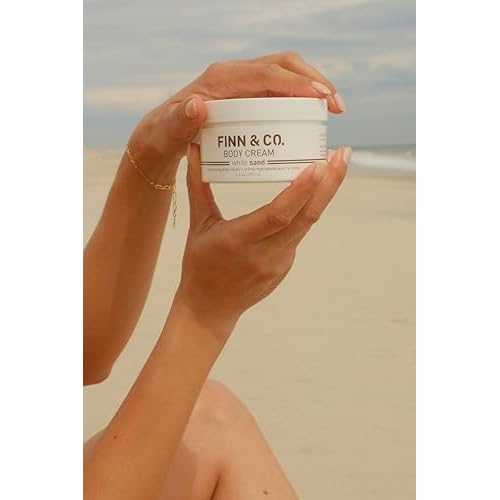FINN & CO. White Sand Body Cream - Hydrating Moisturizer with Shea Butter, Vitamins A, C & E - Smoothes & Nourishes Skin - Paraben Free, Cruelty Free, Beach Inspired Scent | 6.6 oz