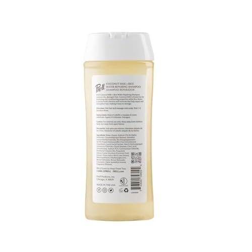 Prell Coconut Milk + Rice Watercolor Safe Anti-Breakage Repairing Shampoo for Damaged Hair, 13.5 fl.oz