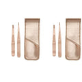 Tweezerman Rose Gold Petite Point and Slant Set with Travel Case, (Pack of 2)