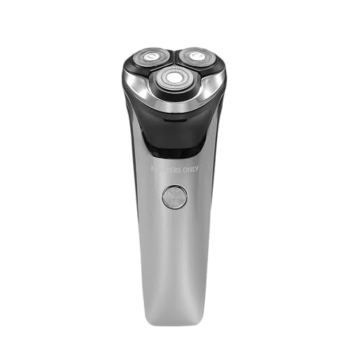Members Only Electric Razor for Men, Lithium Metallic Cordless 3 Heads Rotary Shaver, Precision Trimming, Close Shave with Built-in Pop-up Trimmer, IPX6 Waterproof, USB Rechargeable Battery