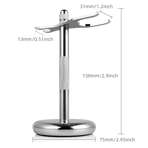 Safety Razor and Brush Stand Holder with Synthetic Hair Shaving Brush with Solid Wood Handle Prolong The Life of Your Shaving Brush