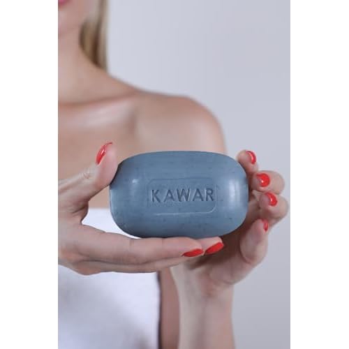 KAWAR Dead Sea Black Mud Soap with Shea Butter & Olive Oil - Relief for Acne, Psoriasis & Eczema - Moisturizing Vegan Bar for Men & Women - For Oily to Normal Skin, 4.2 oz