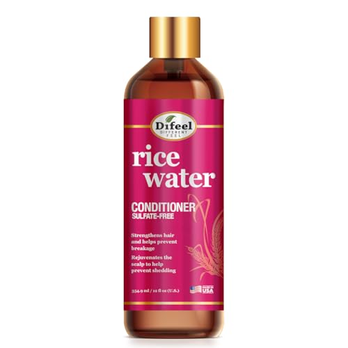 Difeel Rice Water Conditioner 12 oz. Strengthening, Sulfate Free Natural Hair Conditioner