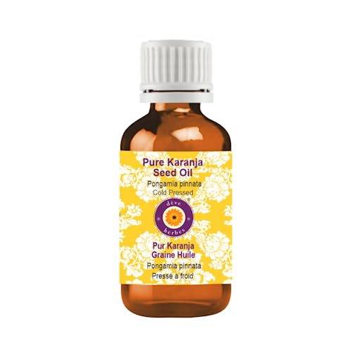 Deve Herbes Karanja Seed Oil (Pongamia pinnata) | Cold Pressed | Pure | Natural | Undiluted | For Diluting Essential oils | For Skin & Massage | Non-Sticky| Lightweight| Men & Women | 100ml (3.38 oz)