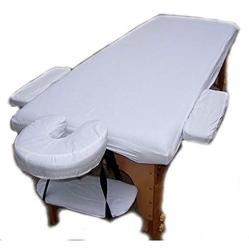 ZMDREAM Pack of 95 Fitted Massage Table Sheets and Disposable Fitted Headrest Covers White