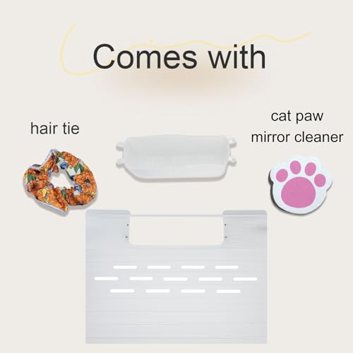 White Foldable Sink Cover, Silicone Makeup Mat for Sink with Draining Rack ? Multipurpose Bathroom Sink Cover for Travel, Storage, and Countertop Protection