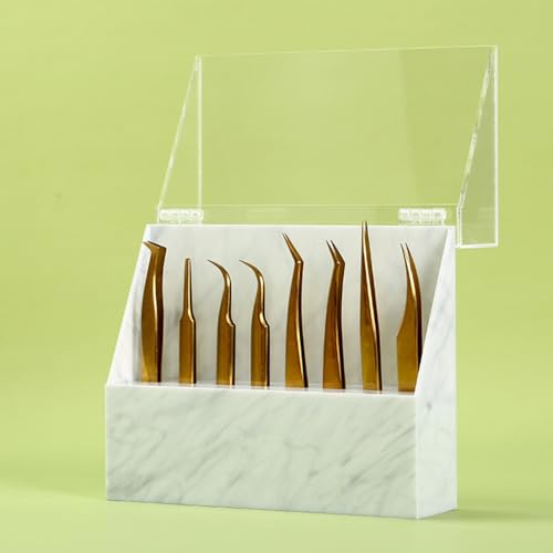 8 Holes Tweezers Holder, Acrylic Rack Storage Eyelash Extension Tools with Dust Cover Tweezer Display Stand Holder Eyelash Extension Supplies Acrylic Display Stand Tool Salon