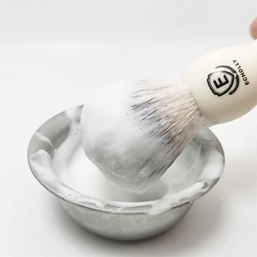 Premium Mens Shaving Brushes by Echolly-NO Shedding Bristle Shaving Brush for Men-Smooth Acrylic Handle Legacy Shave Brush-Rich and Fast Lather Shaving Cream Brush Dad Gifts for Fathers Day