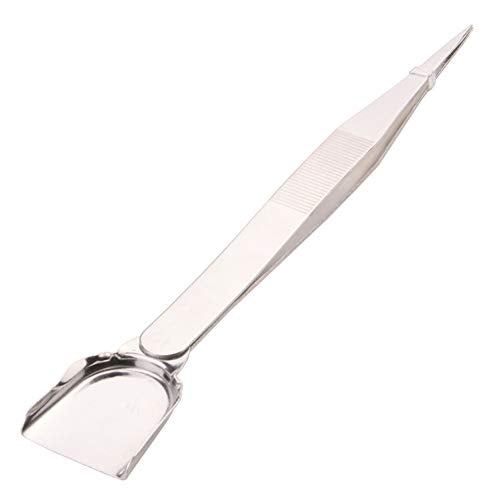 2 Pieces Stainless Steel Diamond Tweezer with Scoop Handy Tweezer Jewelry Gems Pick Up Beads Tools