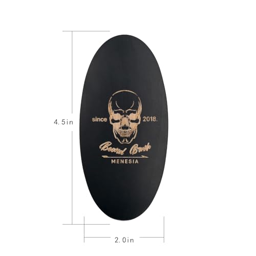 Black Boar Bristle Hair Beard Brush for Men, Pocket Travel Men's Wooden Small Soft Wood Beard Brush (Black)