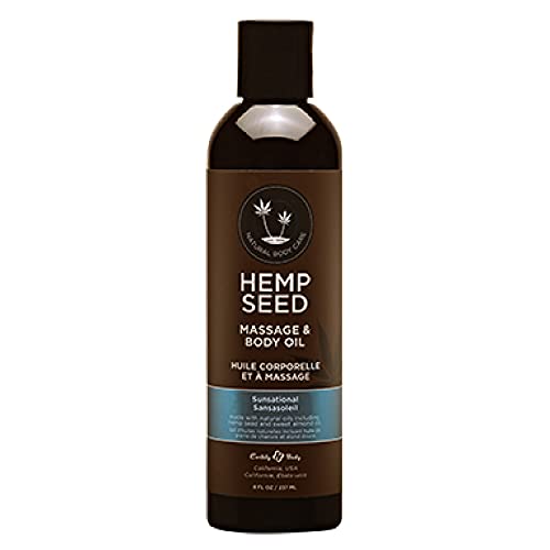 Hemp Seed Massage & Body Oil - 8 fl. oz. - Nourishing, Moisturizing Massage Oil - Hemp Seed, Apricot, Grapeseed & Sweet Almond Oil - Vegan & Cruelty Free