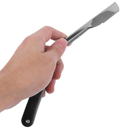 Professional Manual Razor Barber Supplies Beard Shaver Mens Straight Edge Razor for Shaving for Face Scalp Old Fashioned Manual Shaver Men Safe Barber, Black