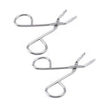 2Pcs Silver Stainless Steel Eyebrow Scissors Tweezers,Elbow Pliers Clip Scissors,Flat Tip Hair Plucker Hair Removal Tweezers, Shave and Hair Removal