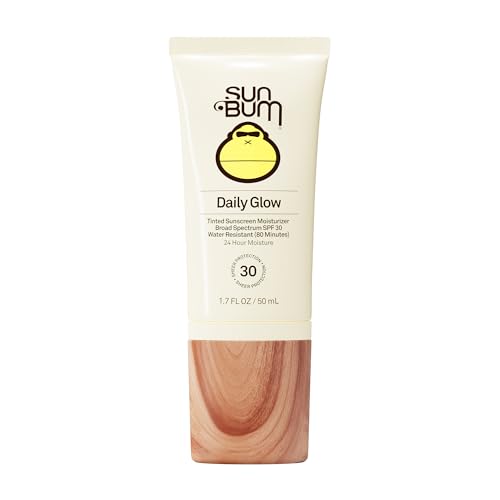 Sun Bum Daily SPF 30 Glow Sunscreen Face Lotion - Moisturizing Facial Sunscreen - Tinted - Dewy Finish - Hawaii 104 Act Compliant (Made without Octinoxate & Oxybenzone) - Travel Size - 1.7 oz