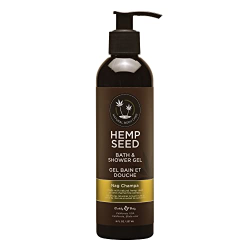 Hemp Seed Bath & Shower Gel - 8 oz - Moisturizing Formula with Hemp Seed Oil, Chamomile & Hydrolyzed Wheat Protein - Vegan, Cruelty Free