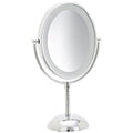 Conair Lighted Makeup Mirror, LED Vanity Mirror, 1X/7X Magnifying Mirror, Double Sided, Battery Operated in Polished Chrome