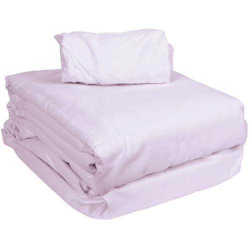 ForPro Premium Flannel 3-Piece Massage Sheet Set, English Rose, for Massage Tables, Includes Flat Sheet, Fitted Sheet and Fitted Face Rest Cover