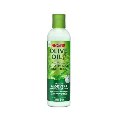 ORS Olive Oil Deep Hydrating Creamy Aloe Conditioner with Aloe Vera for Rejuvenating Moisture, Super Slip Detangling, Hydrates & Adds Radiant Shine 8 Ounces
