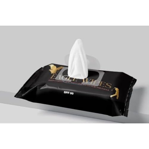 Eagle Wipes Pack, Moisturizer SPF 50, Biodegradable, Waterproof, Sun Protection, Whole Body, Adult