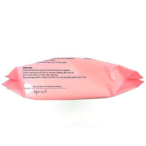 Celavi Makeup Remover Cleansing Wipes Removing Towelettes 2 Packs - 60 Sheets (Apricot)