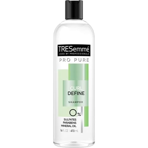 TRESemm? Pro Pure Shampoo Sulfate-Free for Curly Hair Curl Define Hair Shampoo with 0% Sulfates, Parabens, Mineral Oils and Dyes. 16 oz