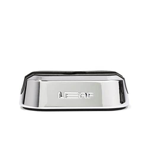 Leaf Shave | The Leaf Dermaplaner Stand, Chrome - Weighted Metal Dermaplaner Stand with Non-Slip Grip