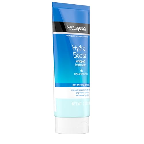 Neutrogena Hydro Boost Whipped Body Balm with Hyaluronic Acid, Hydrating for Dry to Extra Dry Skin, Lightweight, Daily Moisturizing, 7 Oz