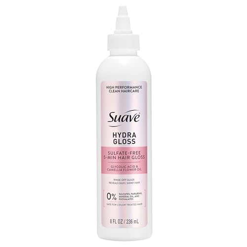 Suave Hydra Glossing Glazing Treatment for luminous glass shine in just 5 minutes, Sulfate-free, 8 oz