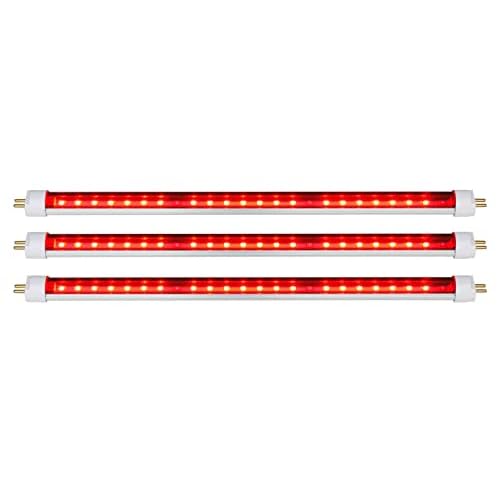 3 Pack 8W 12" LED T5 Red Visible Light Tube Replace Fluorescent F15T5HO face Tube Directly to Upgrade Your Tabletop Facial Unit