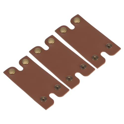 3 Pack Razor Cover Protective Sheath - Double Edge Leather Safety Razor Protective Sheath Travel Cover, Apply to Shaver Razor (3.3 x 1.8 Inch, Brown)