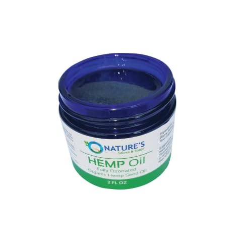 Nature's Salves Fully Ozonated 100% Organic Cold Pressed Unrefined Hemp Seed Oil - 2 Oz