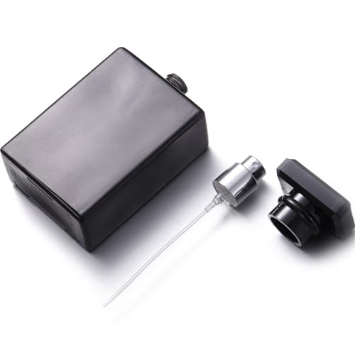 50ml/1.7oz Thick Square Flint Glass Refillable Perfume Bottle, Square Portable Cologne Atomizer Empty Bottle with Spray Applicator For Travel 6 Pack