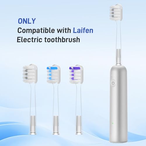 Toothbrush Heads Replacement Compatible with Laifen Wave Electric Toothbrush, Super Clean and Whitening - Transparent, 10 Pack