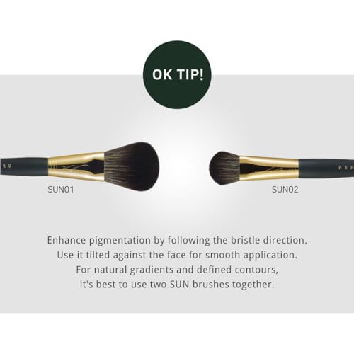 SOO ADOR okhee Contour Brush SUN02 ? Angled Contouring Brush for Precise & Defined Application | Designed by K-Pop Makeup Artist Seo Ok