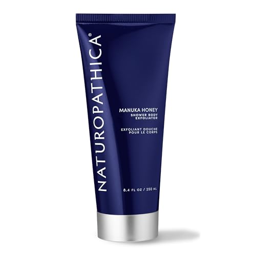 Naturopathica Manuka Honey Shower Body Exfoliator, Protect Skin Barrier & Collagen for Firmer Skin, Hydrating Exfoliating Body Scrub for Men and Women, 8.4 fl oz