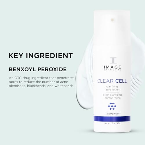 IMAGE Skincare, CLEAR CELL Clarifying Acne Lotion Treatment, with Benzoyl Peroxide, Treats and Prevents Acne Blemishes, 1.7 oz