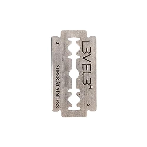 L3 - Level 3 Double Edge Razor Blades - Platinum Coated, Stainless Steel Razor Blades for the Close Shave - for Double Edged Safety Razors - 100 Count (4)