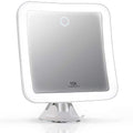Fancii Rechargeable 10x Magnifying Mirror with 3 LED Light Settings, Dimmable Touch Light, Cordless, Locking Suction Mount, Lighted Mirror for Bathroom or Travel, Mira 2 (White)