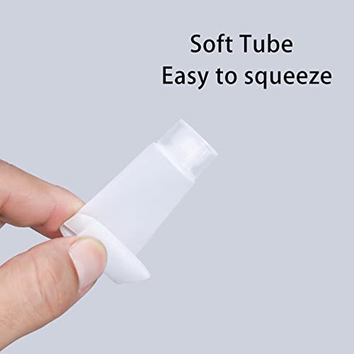 QUUPY 24Pcs 100ml/3.4oz Empty Refillable Plastic Squeeze Cosmetic Soft Tube Vial Bottles with Flip Cover Makeup Travel Sample Packing Storage Toiletries Container for Facial Cleaner Body Lotion