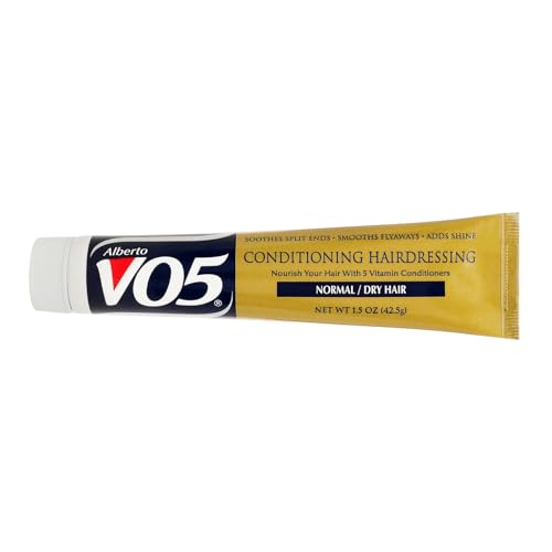 Alberto VO5 Conditioning Hairdressing for Normal to Dry Hair - Hair Conditioner Styling Product - Smooths Frizz - Brightens Color - 1.5 oz