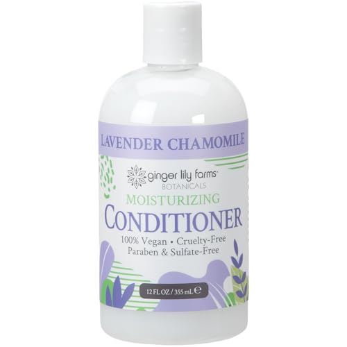 Ginger Lily Farms Botanicals Moisturizing Conditioner for Dry Hair, 100% Vegan & Cruelty-Free, Lavender Chamomile Scent, 12 Fl Oz (Pack of 6)