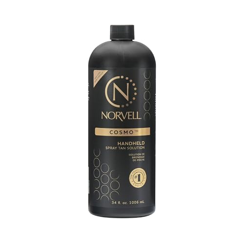 Norvell Spray Tan Solution Cosmo 34 fl oz ? Professional Sunless Tanning Formula With a Blend of Warm Brown & Cool Violet Brown Undertones, Long Lasting Handheld Self Tanning Spray