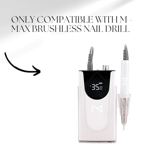 M - Max Brushless Motor Nail Drill Handpiece Only - 35K RPM | Machine Not Included | Compatible with M Brushless Nail Drill System (Handpiece - Black)