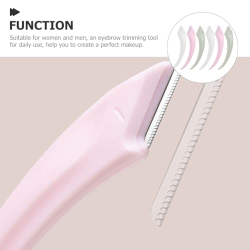 Eyebrow Trimmer 6-Pack Stainless Steel Meniscus Razors Anti-Scratch Compact Eyebrow Hair Remover for Women and Men Portable Facial Razor for Precise Grooming