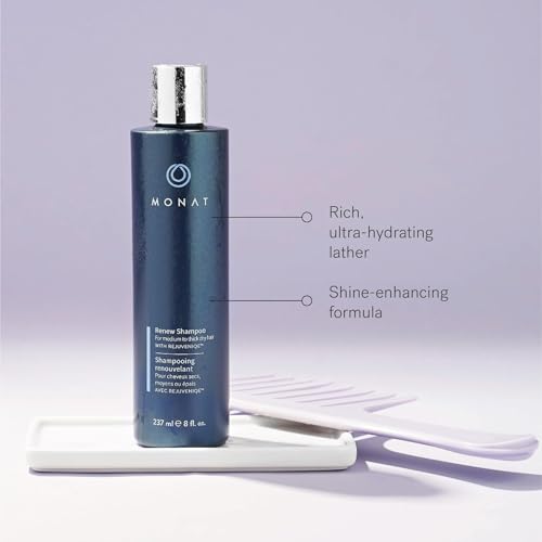 MONAT Renew Shampoo Infused with Rejuveniqe¢ç - Moisturizing Shampoo w/Omega Fatty Acids for Medium to Thick Hair. Shine-enhancing, Ultra-hydrating Lather for Dry Hair - Net Wt. 237 ml / 8.0 fl. oz.