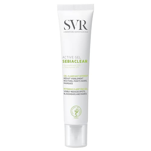SVR Sebiaclear Active Face Gel Cream With Niacinamide, For Oily To Combination Skin. Facial Moisturizer To Reduce The Appearance Of Blemishes, Blackheads And Redness, Oil Free Skincare, 1.3 Fl.oz.