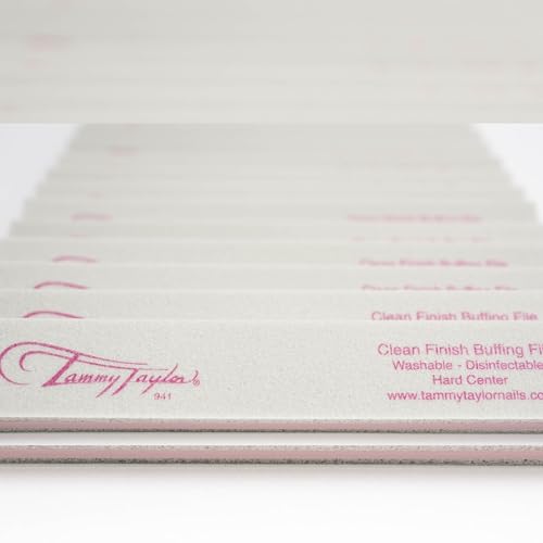Tammy Taylor Peel ¡®N¡¯ Stick Clean Finish Buffer, Natural Nail Buffing File for Fingernails and Toenails, Sanitary, Replaceable, Durable Cloth Material (25 Pack)