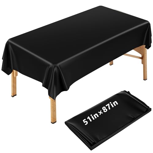 87 x 51 Inch Wax Mat Reusable Wax Pad for Esthetician Bed Waterproof PVC Massage Bed Cover Oilproof Waxing Massage Table Sheet for Spa Tattoo Beauty Grafting (Black)